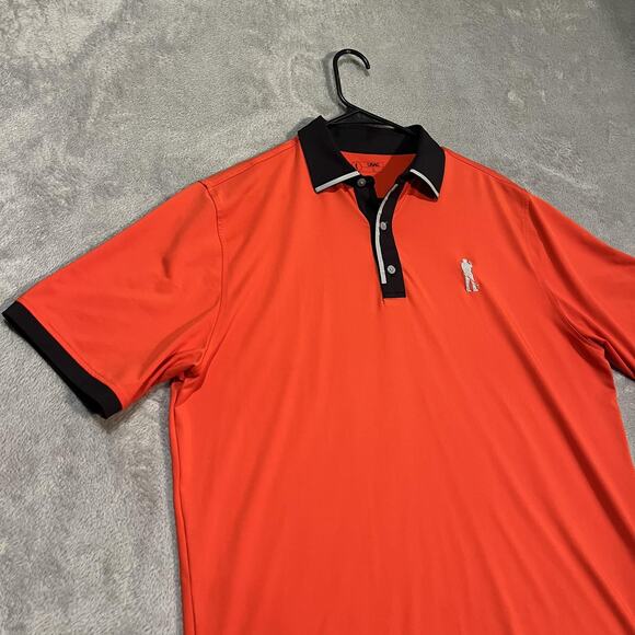 USAG Polo Shirt Mens Large Red Black Golf Performance Stretch Moisture Wicking - Picture 2 of 7